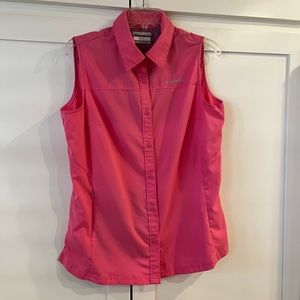 Like new Columbia Omni-Shade pink sun protection button up sleeveless